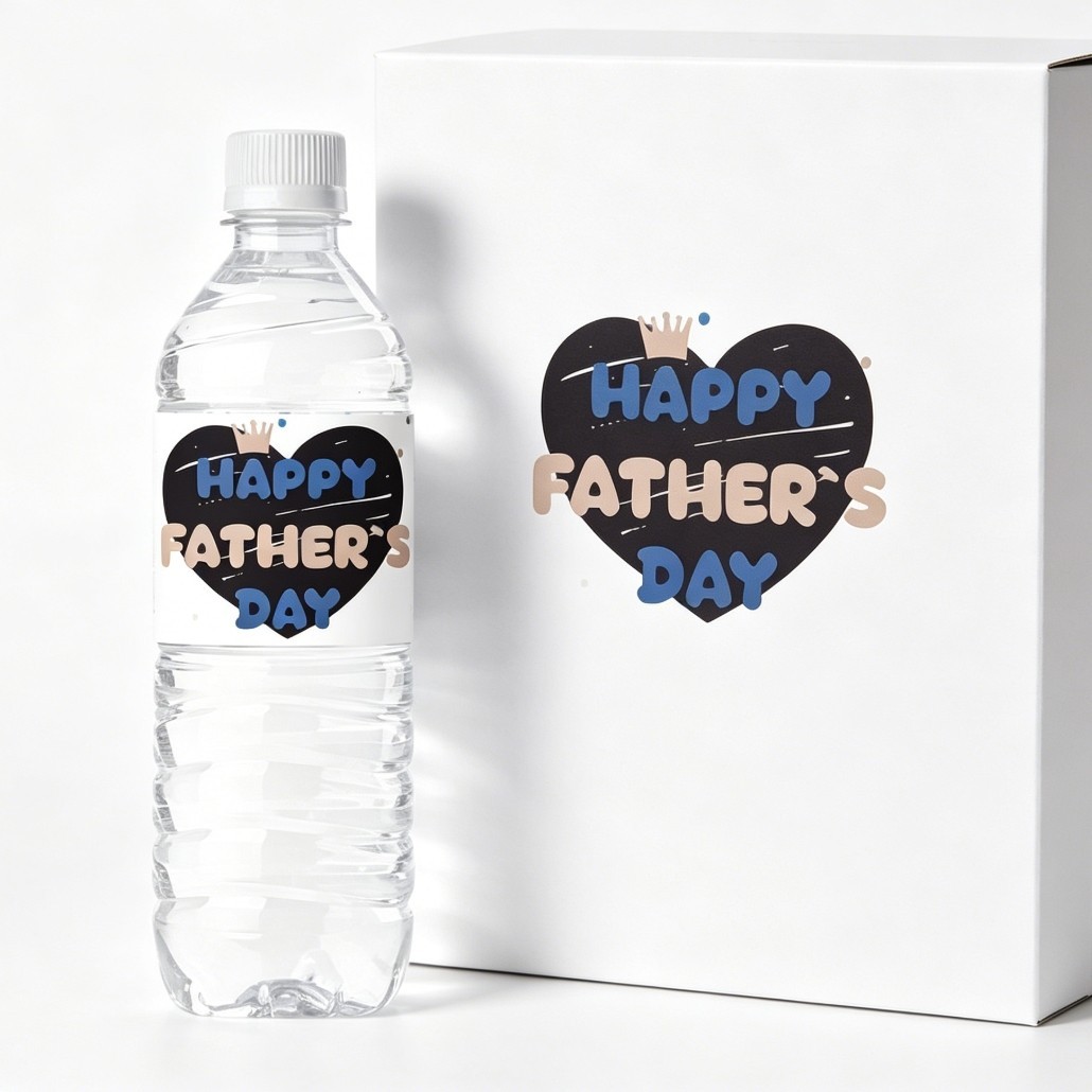 Father Day Bottle Stickers Bright Vibrant Colors Quick Hassle-free Application