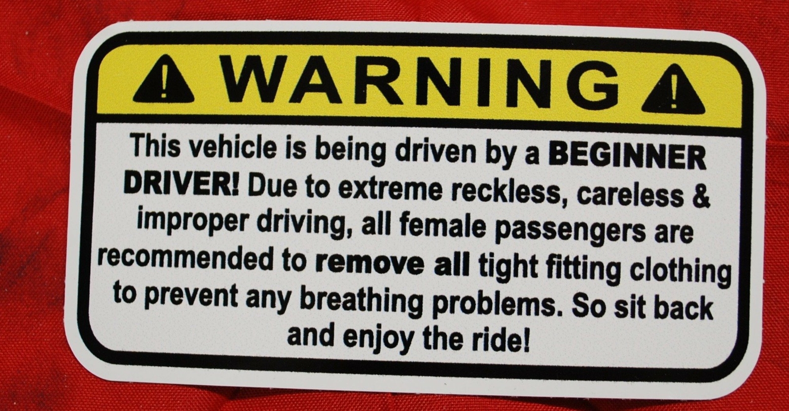 Warning Remove All Tight Fitting Clothing.