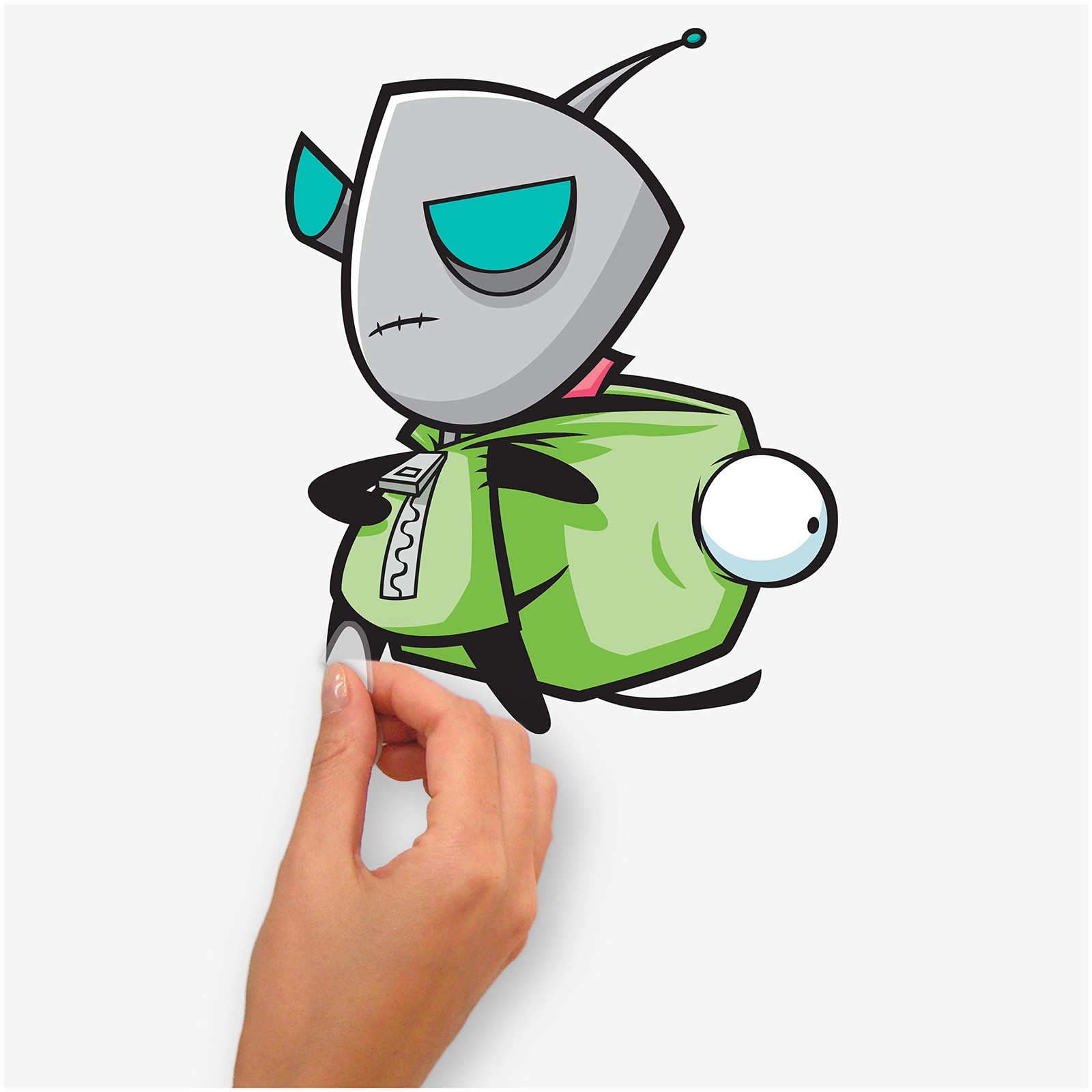 Invader Zim Peel and Stick Wall Decals, Vinyl, Green, Red, Yellow, Black, Rem…