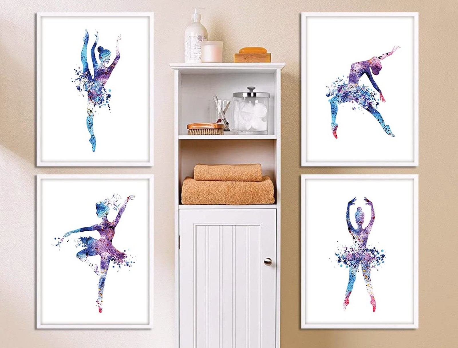 Watercolor Ballet Prints Ballerina Dancers Wall Art Woman Dancing Decor Girls…