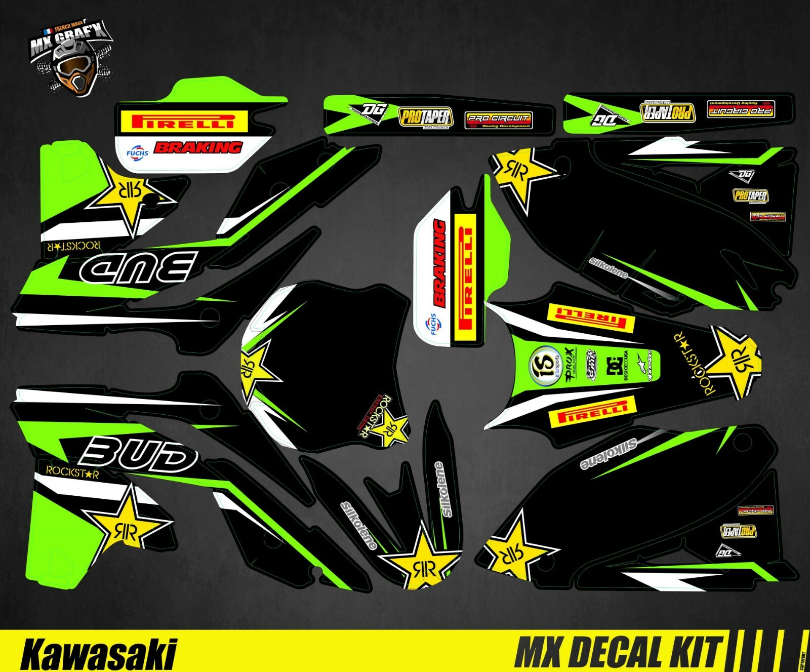 MX Decal Kit For Kawasaki KXF – BUD