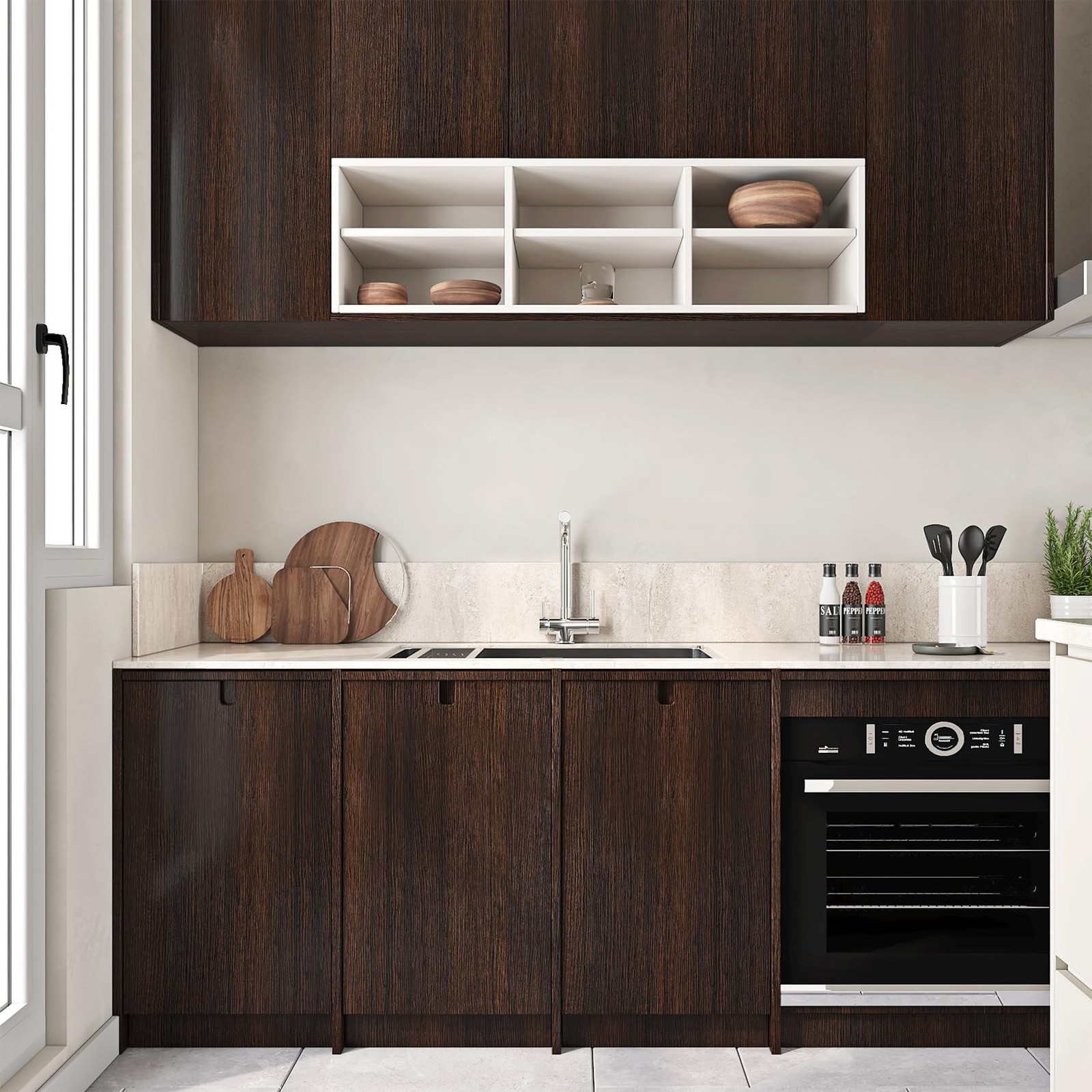 ReWallpaper Wood Wallpaper Dark Brown Wooden Contact Paper Peel and Stick Wat…