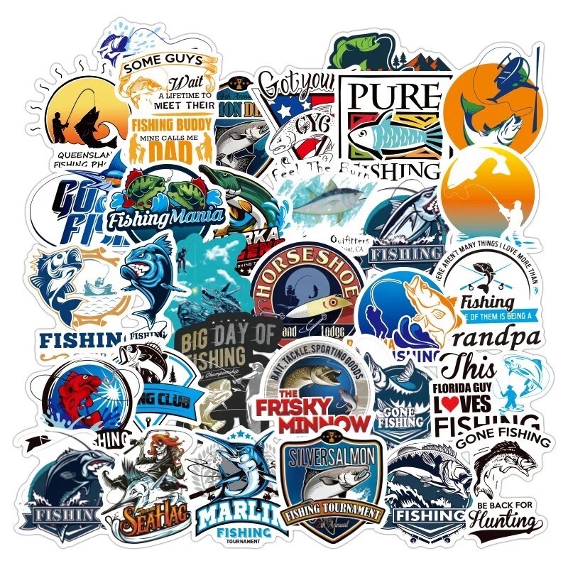 20 Random Fishing Sport Stickers Recreation Boat Decals Hydro Yeti Free Shipping