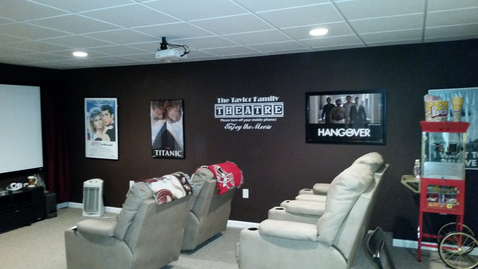 Cinema Theatre customized sign home movie theater vinyl wall decor mural decal