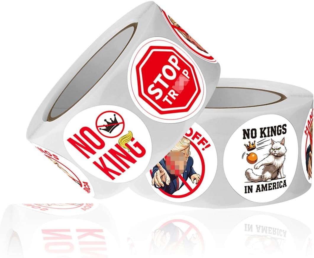 Anti Tr××P Stickers Roll No Kings 500Pcs – No Tr××P Dump Tr××P 2025 No Kings in