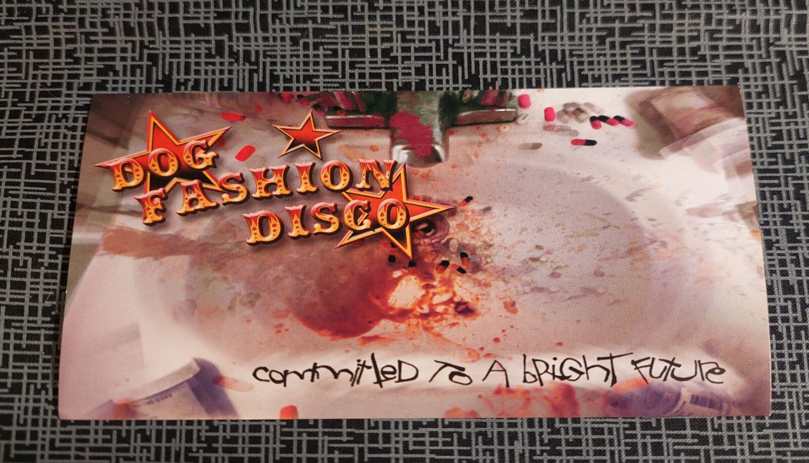 Dog Fashion Disco DFD Committed to a Bright Future 5×3 sticker Polkadot Cadaver