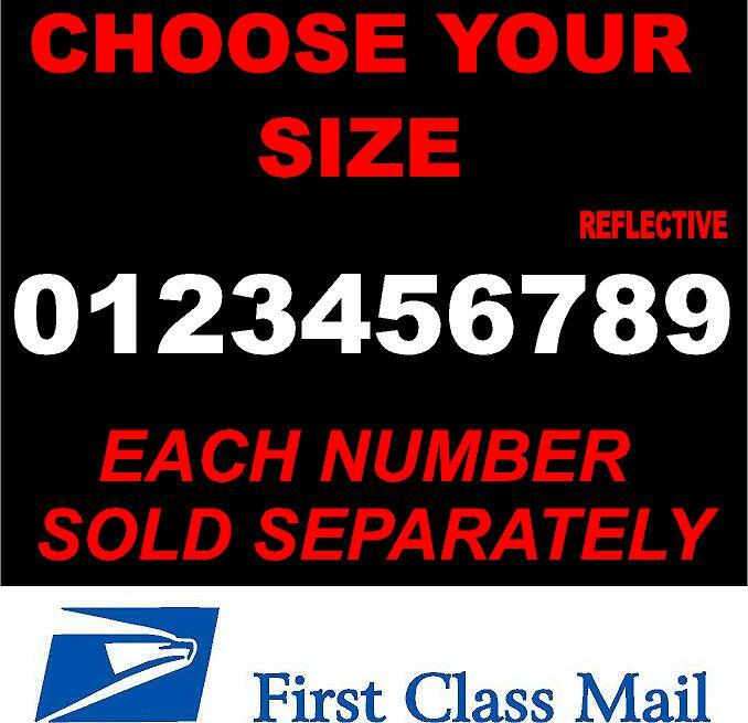 WHITE REFLECTIVE Street Address Mailbox House Number vinyl decal sticker