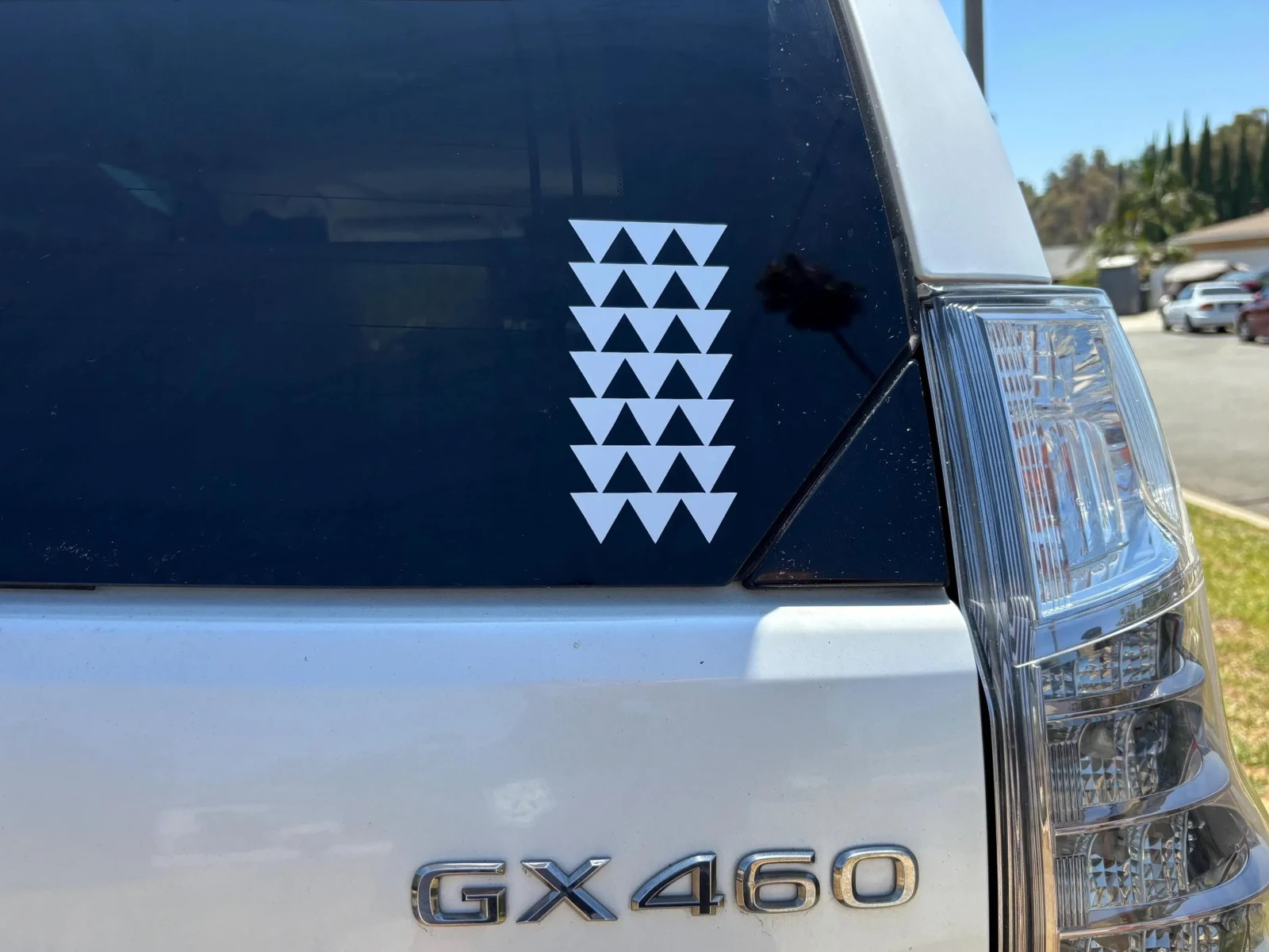 6" White Hawaiian Design Tribal Triangle Arrows Vinyl Car Window Decal Sticker
