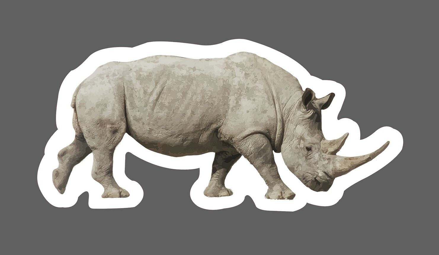 Rhino Sticker Realistic Waterproof – Buy Any 4 For $1.75 Each Storewide!