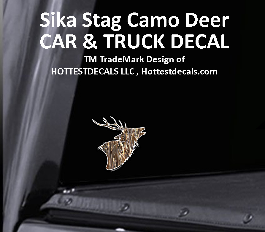SIKA DEER DECAL Maryland Flag Sticker REED CAMO MARSH WEED Vinyl Car Truck Boat