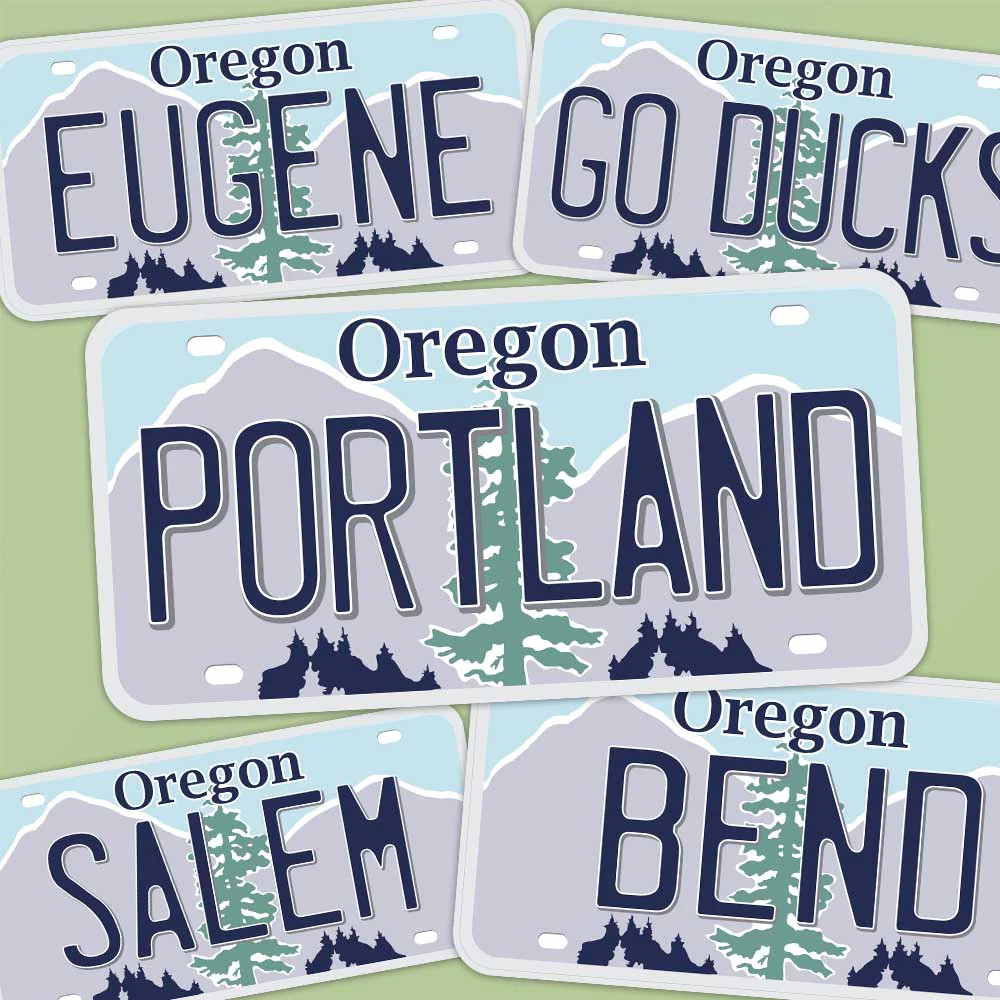 Oregon License Plate Stickers – Choose Your OR City