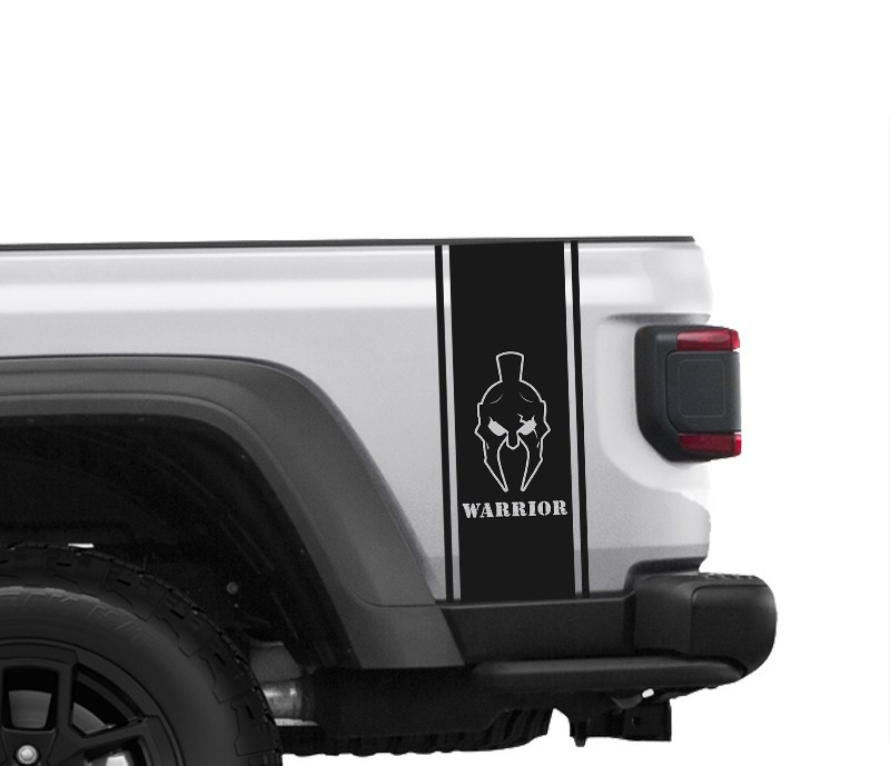Tailgate bedside decal sticker with Warrior 1 Pair for Jeep Gladiator