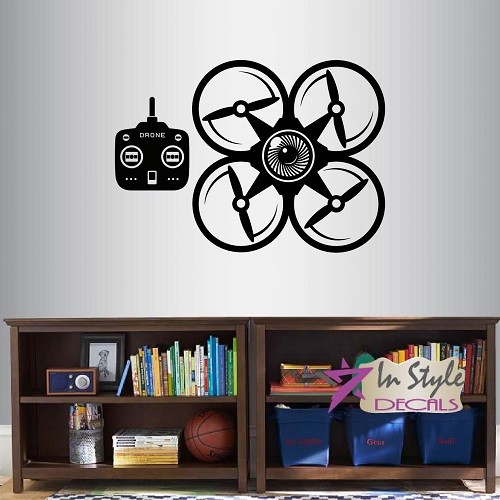 Vinyl Decal Drone with Camera Robot Technology Boys Bedroom Wall Sticker 2082