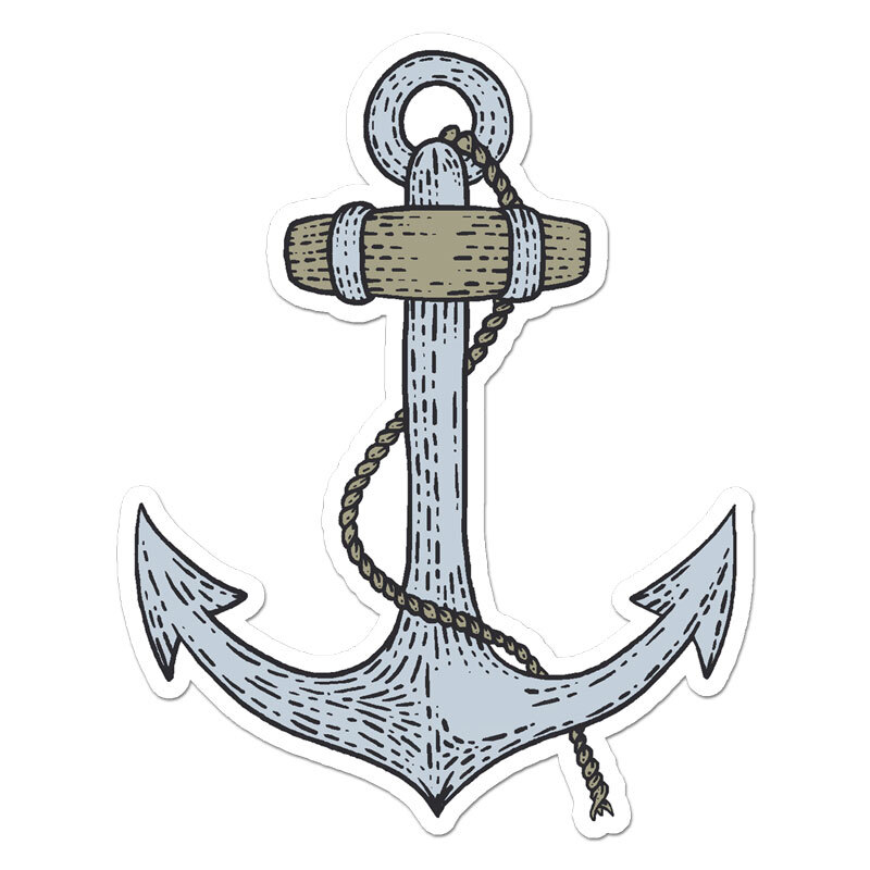 Boat Anchor, Vinyl Decal Sticker, Indoor Outdoor, 3 Sizes, #11468