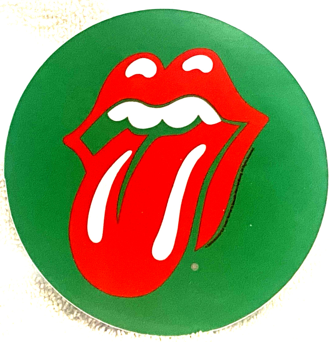 ROLLING STONES Classic Tongue *NEW* Kelly Green Sticker Measures 4" round
