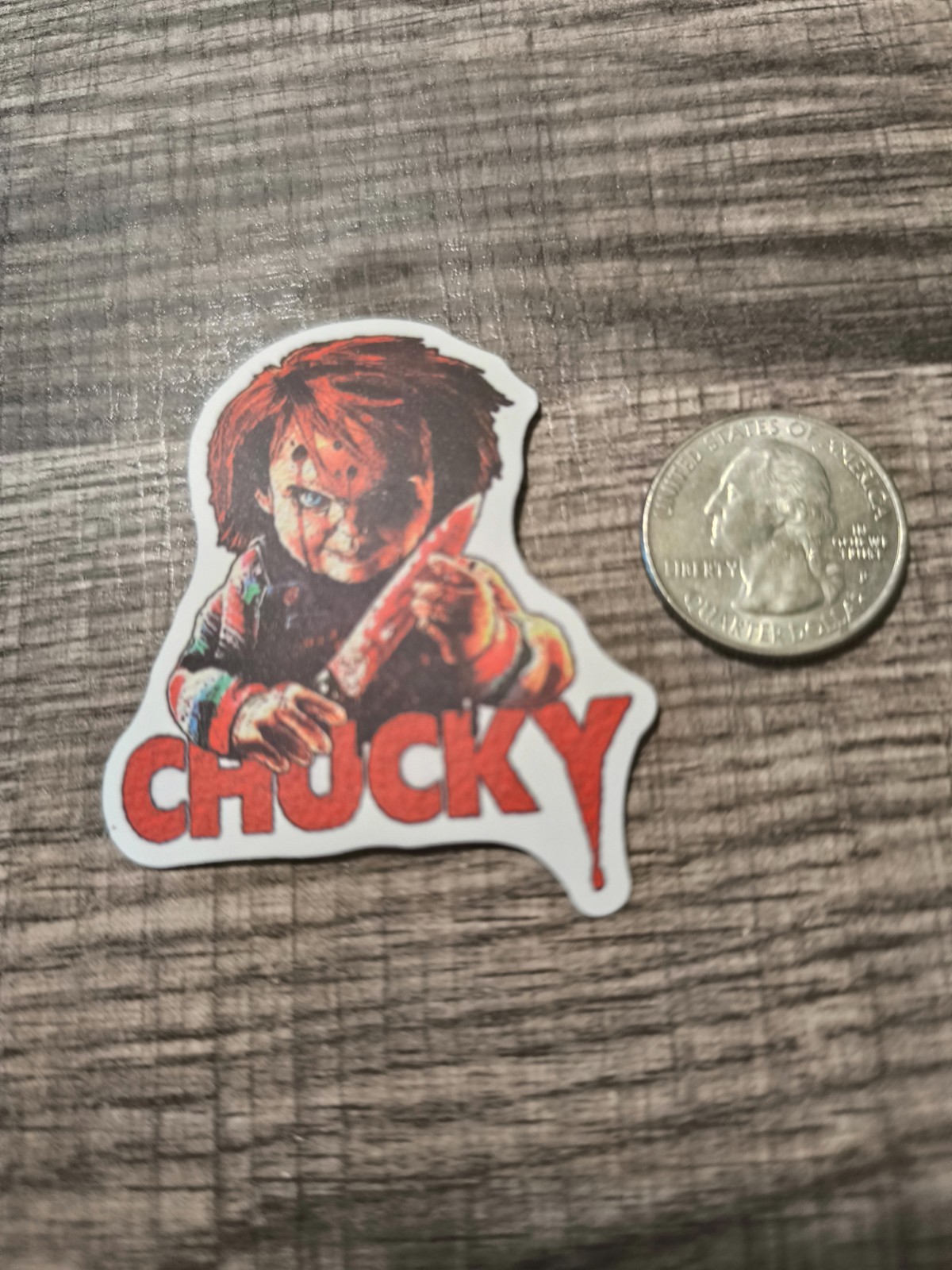 Chucky Holding Bloody Knife Sticker Halloween Horror Free USA SH Child's Play !!