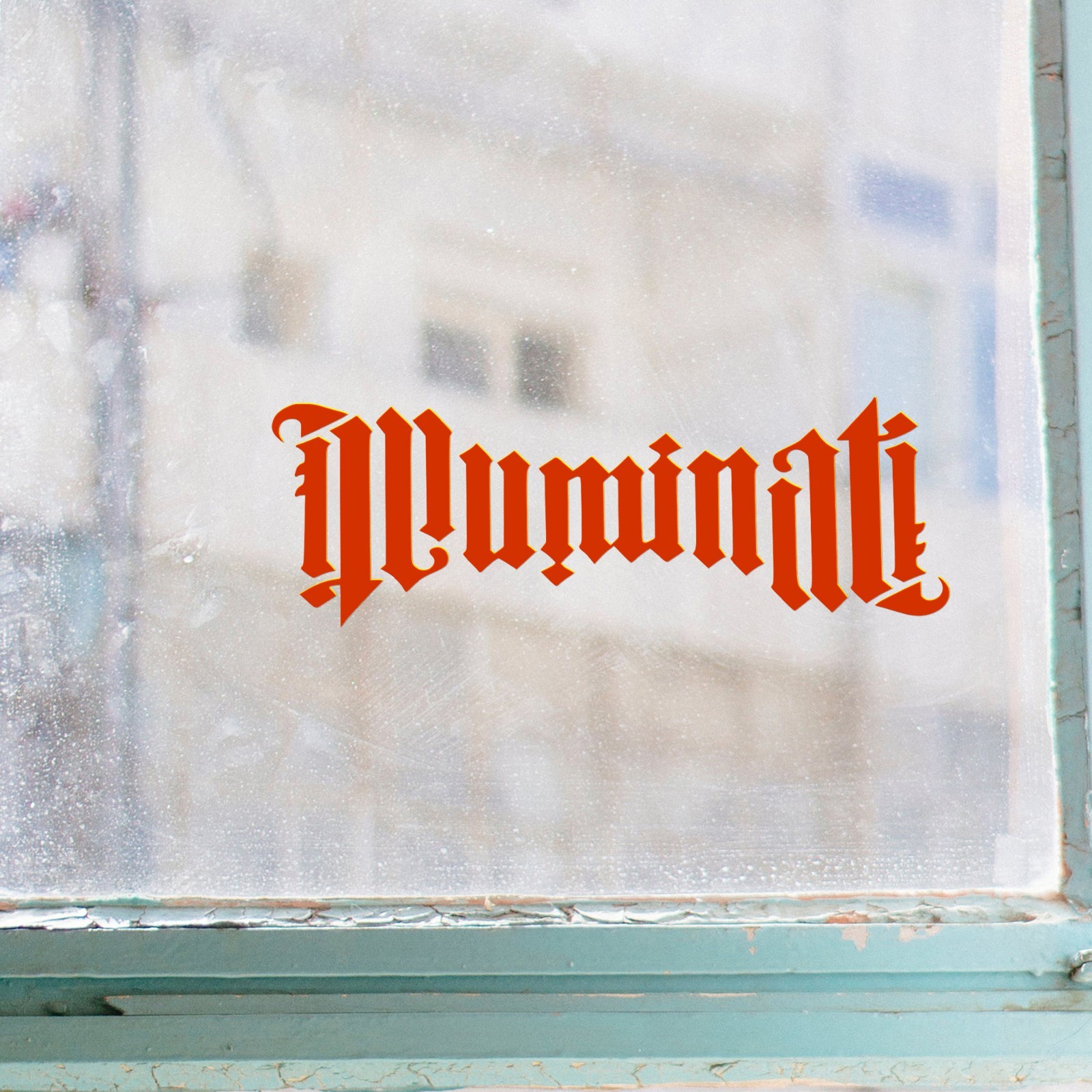 Illuminati Ambigram Vinyl Decal – Symmetrical Script Sticker Esoteric Symbol Art