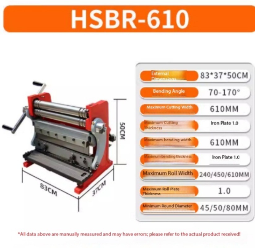 Manual Three-in-One Bending Machine for Copper, Iron, Aluminum, and Steel Plates