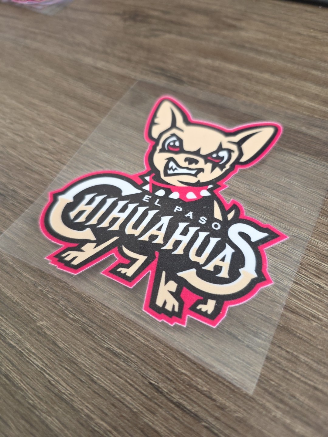 El Paso Chihuahuas Raised UV DTF Sticker Decal Full Color 4in X 4in