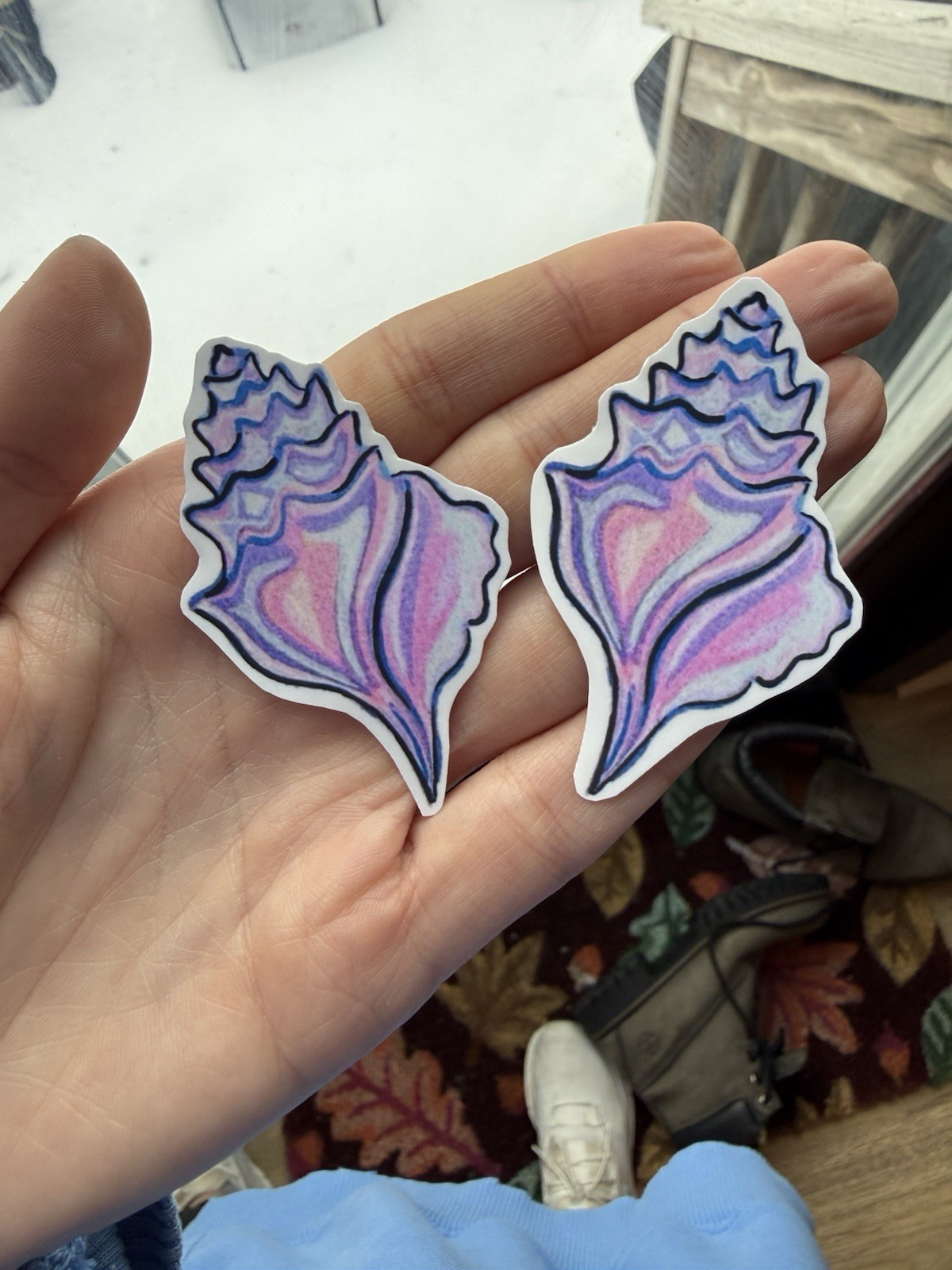 Multicolor Pastel Shell Sticker Vinyl By Liz Benavides