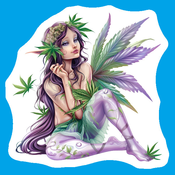 Weed Fairy Vinyl Decal 420 Stoner Gifts Weatherproof Sticker Fairycore Grimm