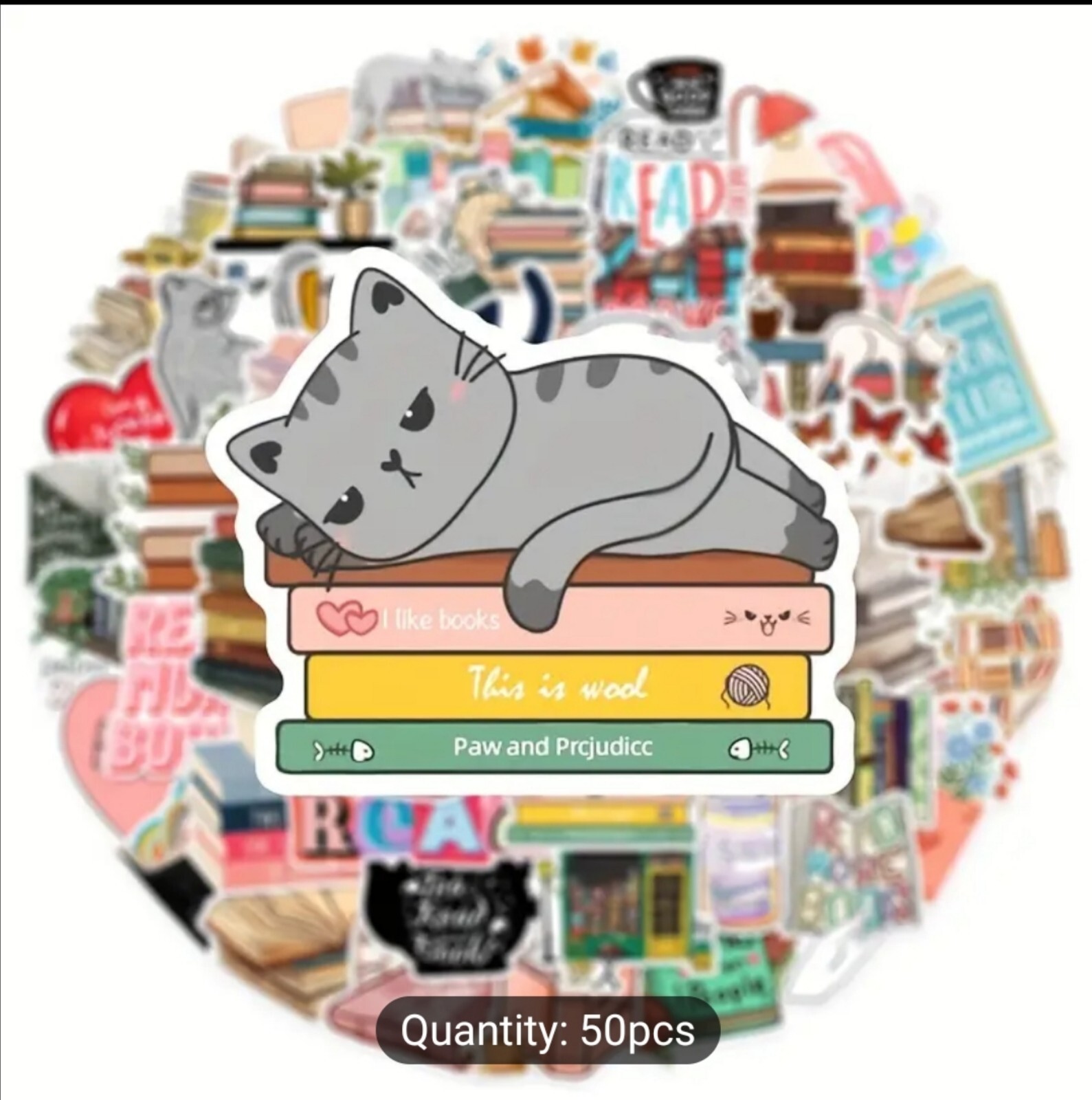 10 PCS Reading Books Lover Stickers BRAND NEW