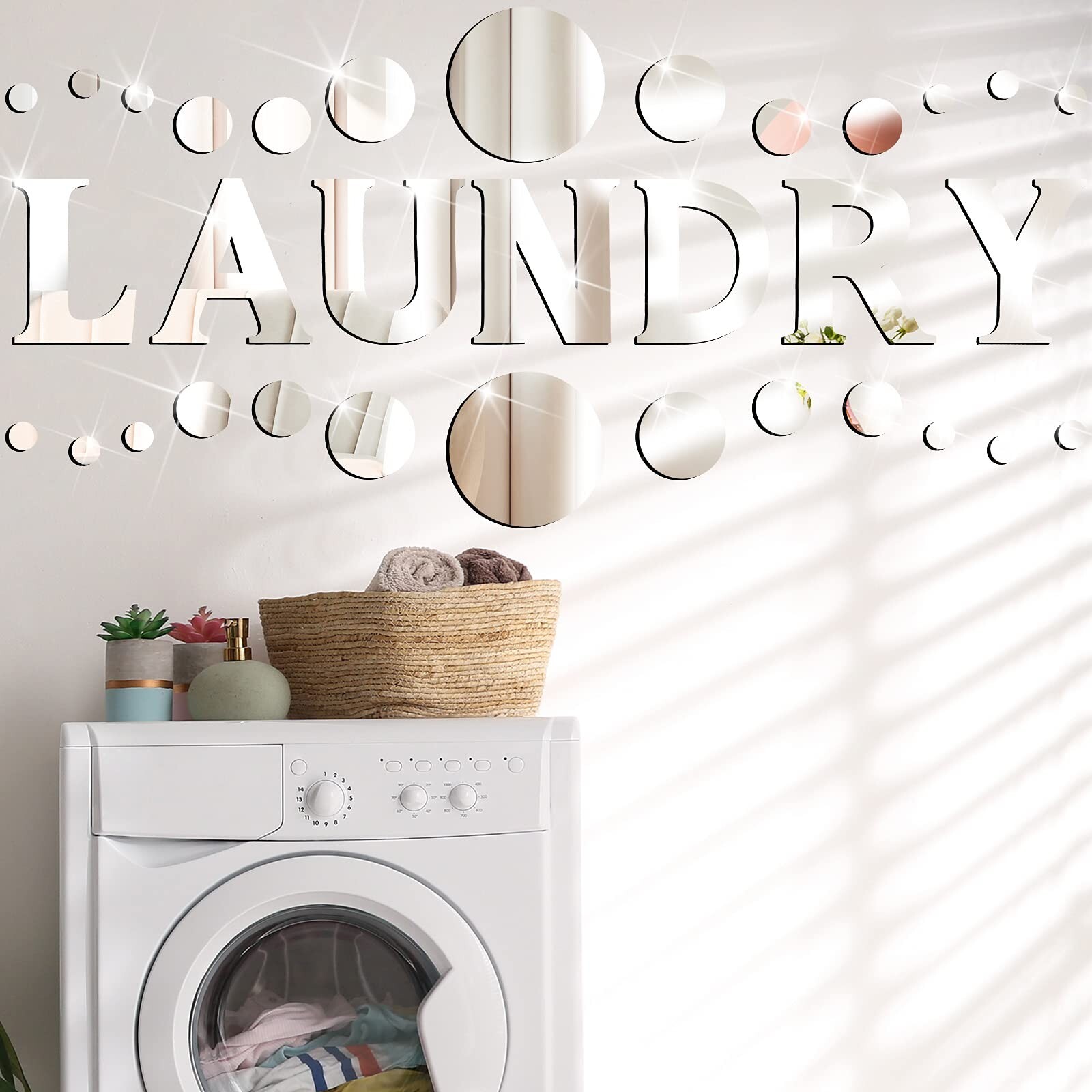 3D Acrylic Mirror Wall Stickers Laundry Room Mirror Wall Decal Circle Mirror …
