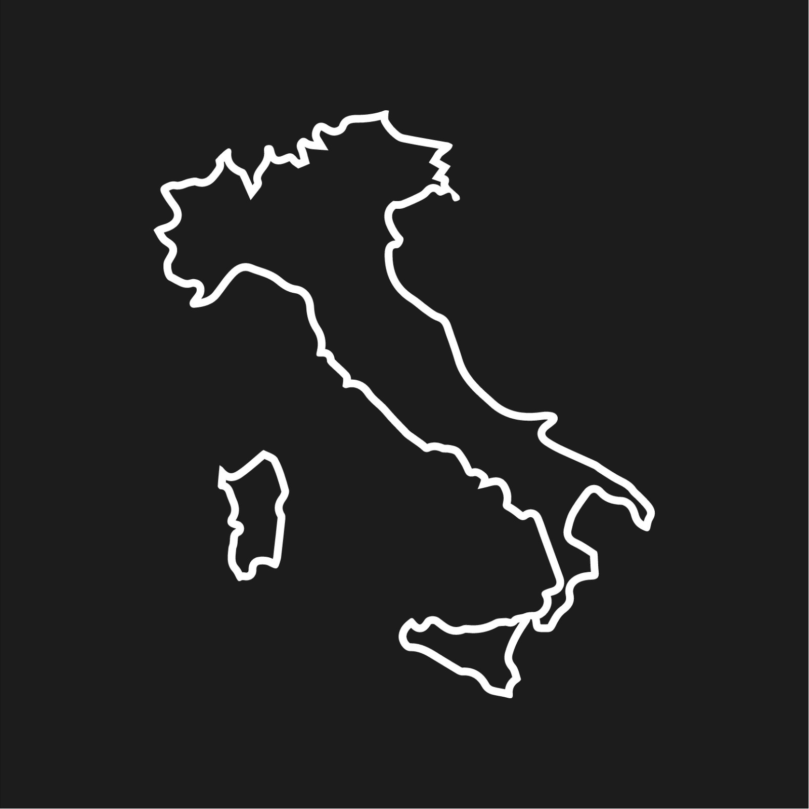 Italy Outline Vinyl Decal Country Hollow Center Italian Heritage sticker