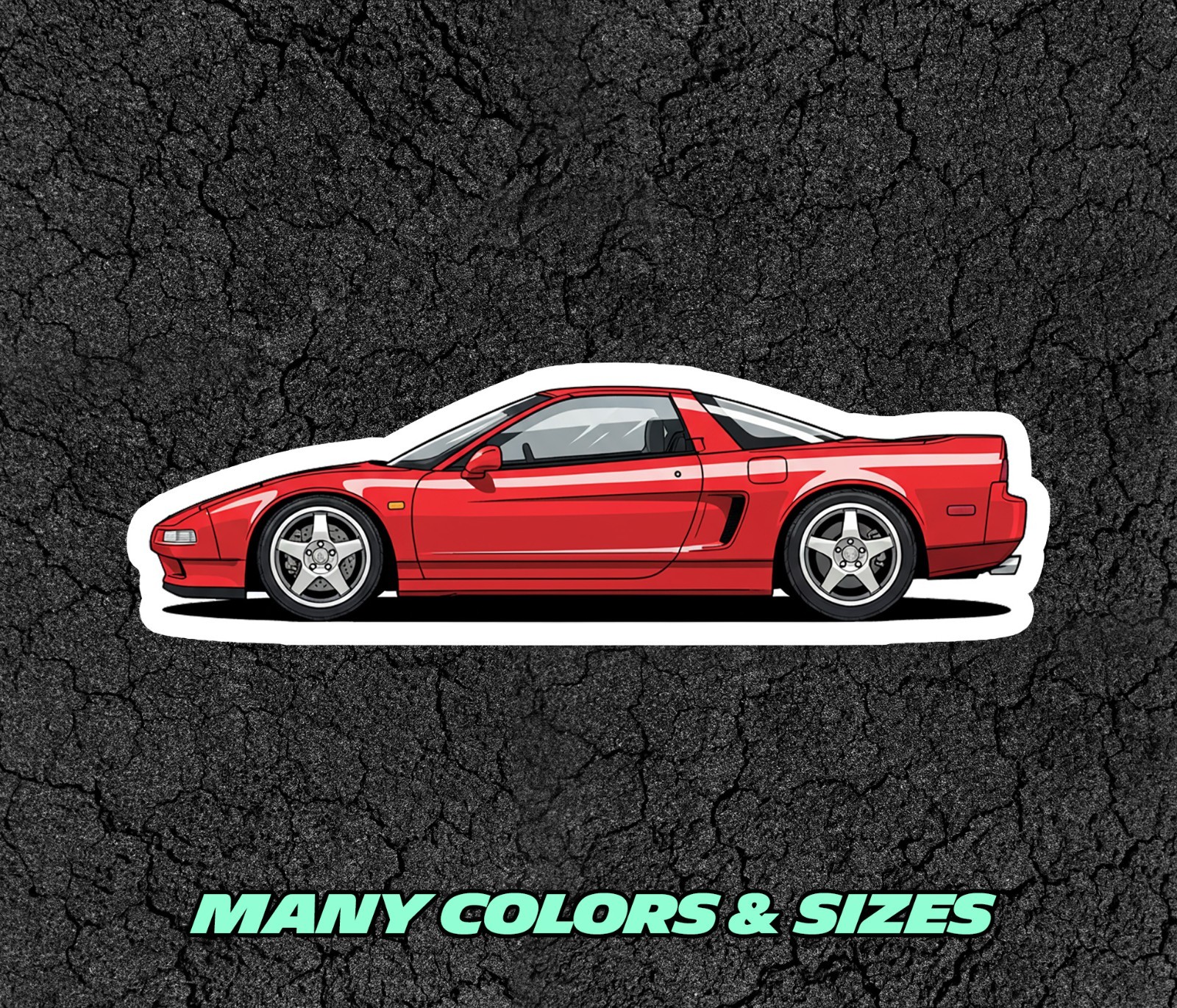 JDM Honda NSX NA1/NA2 Car Profile Sticker Laptop, Book, Phone, Windows