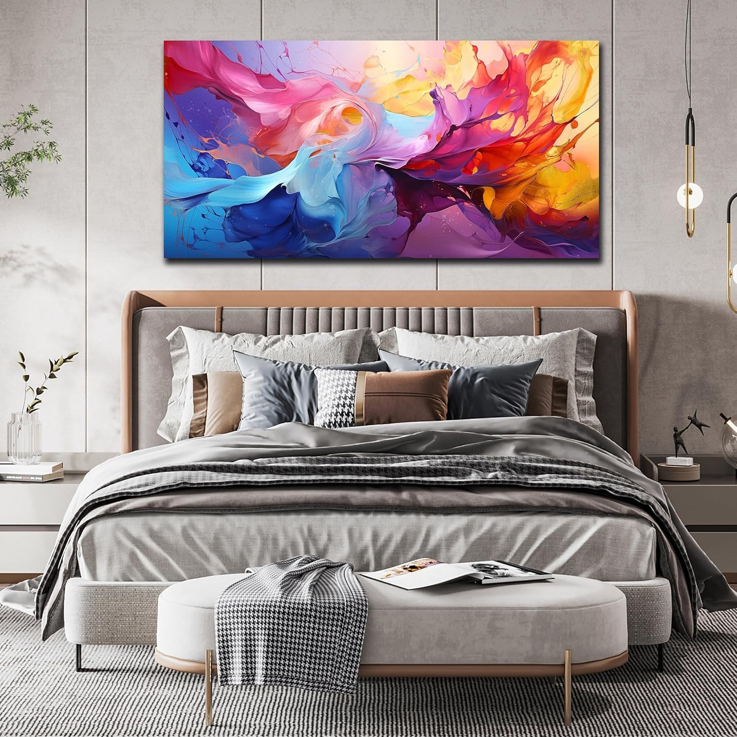 Abstract Wall Art for Living Room, Colorful Canvas Wall-Art for Bedroom, Print,
