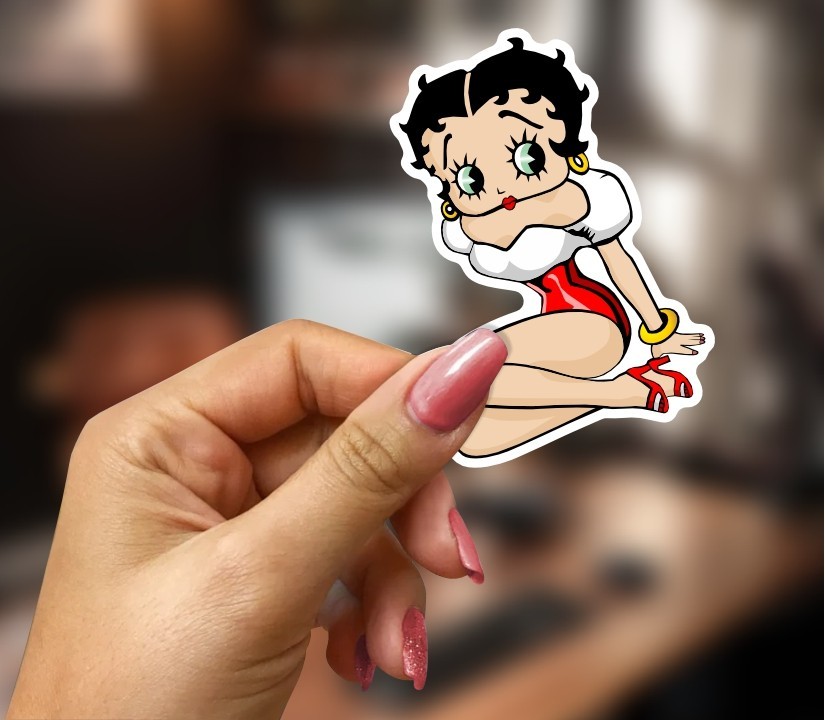 Betty Boop Sitting, Sticker, Peel N' Stick, Different Sizes