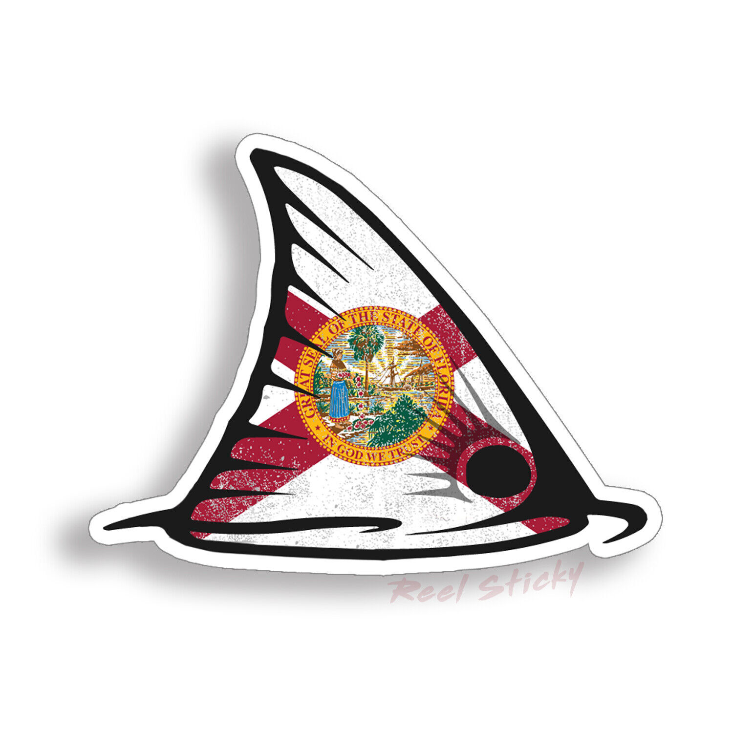 Florida Redfish Fin Sticker Decal