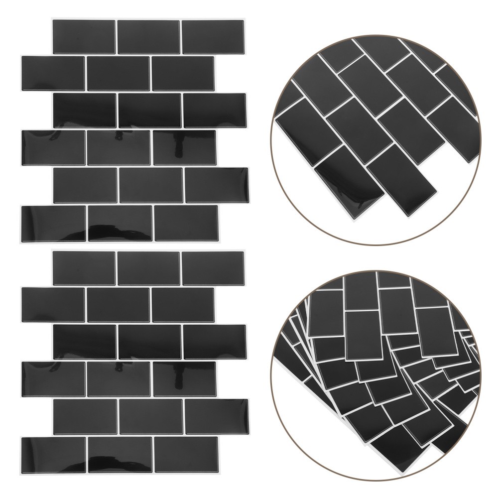 6 Pcs Peel and Stick Tiles Bathroom Backsplash Grout Line Wall Decals