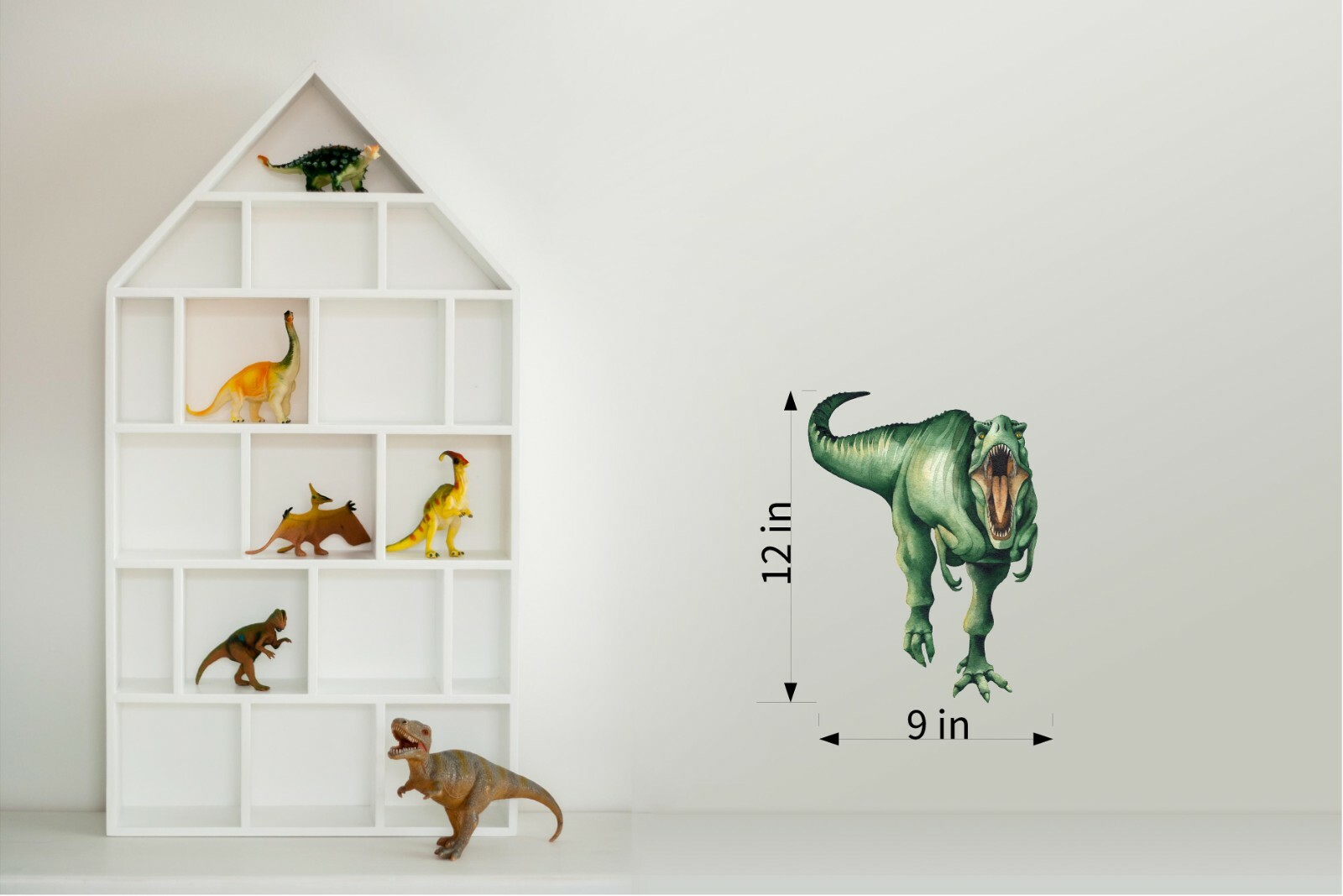 Watercolor T-Rex Dinosaur Wall Decal Removable Fabric Vinyl Wall Sticker Nursery