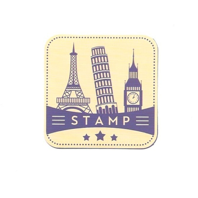 European Landmarks Travel Stamp Eiffel Tower Pisa Big Ben Vinyl Sticker Gift