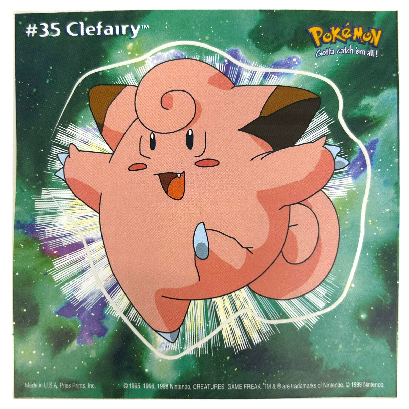 Pokemon Collect ’em Stick-Ups Clefairy #35 Large 4” Sticker Priss Prints
