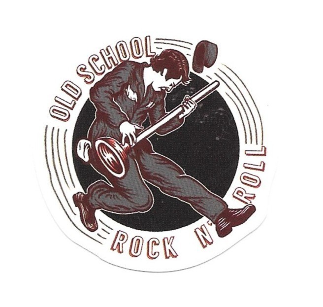 Vinyl Sticker Old School Rock and Roll Air Guitar Die Cut Durable Ready to Ship