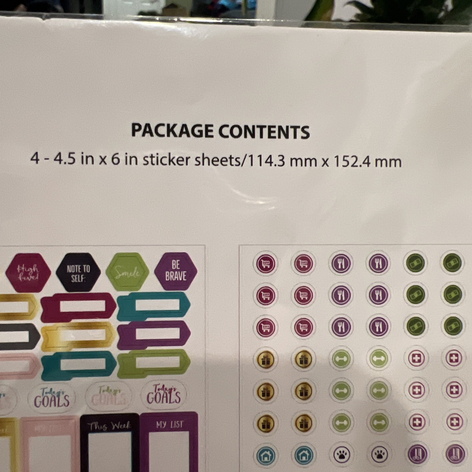 Pen and Gear Stickers 4 Sheets Todays Goals Weekly Planner Shopping To Do Lists