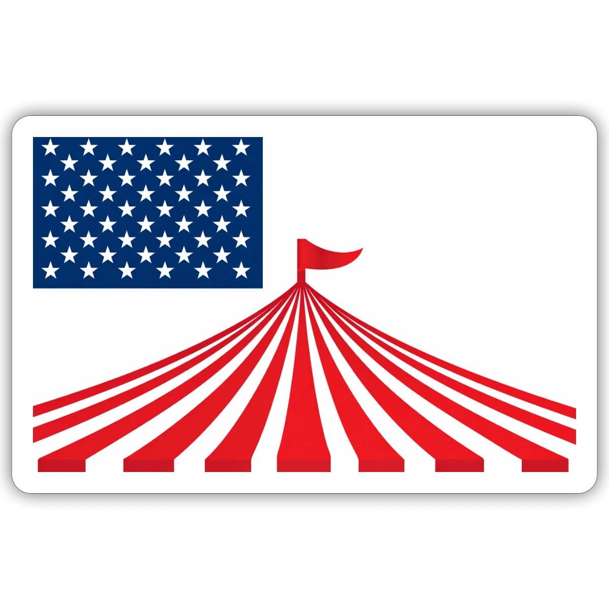 United Circus of America Flag Sticker, max. 4 x 4"