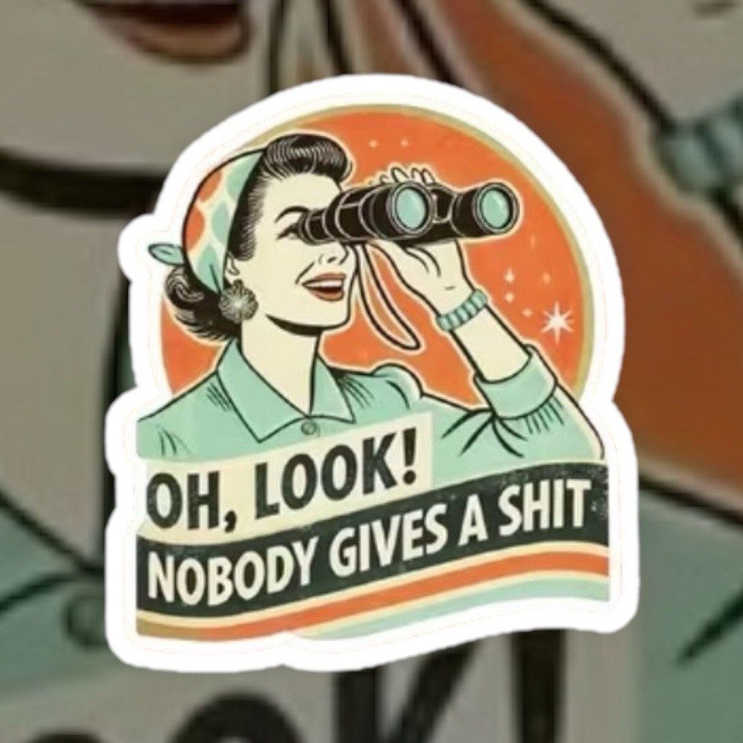 Retro VTG GenX ‘Oh Look Nobody Gives A $h*t’ 2” Inch Vinyl Sticker Decal Funny