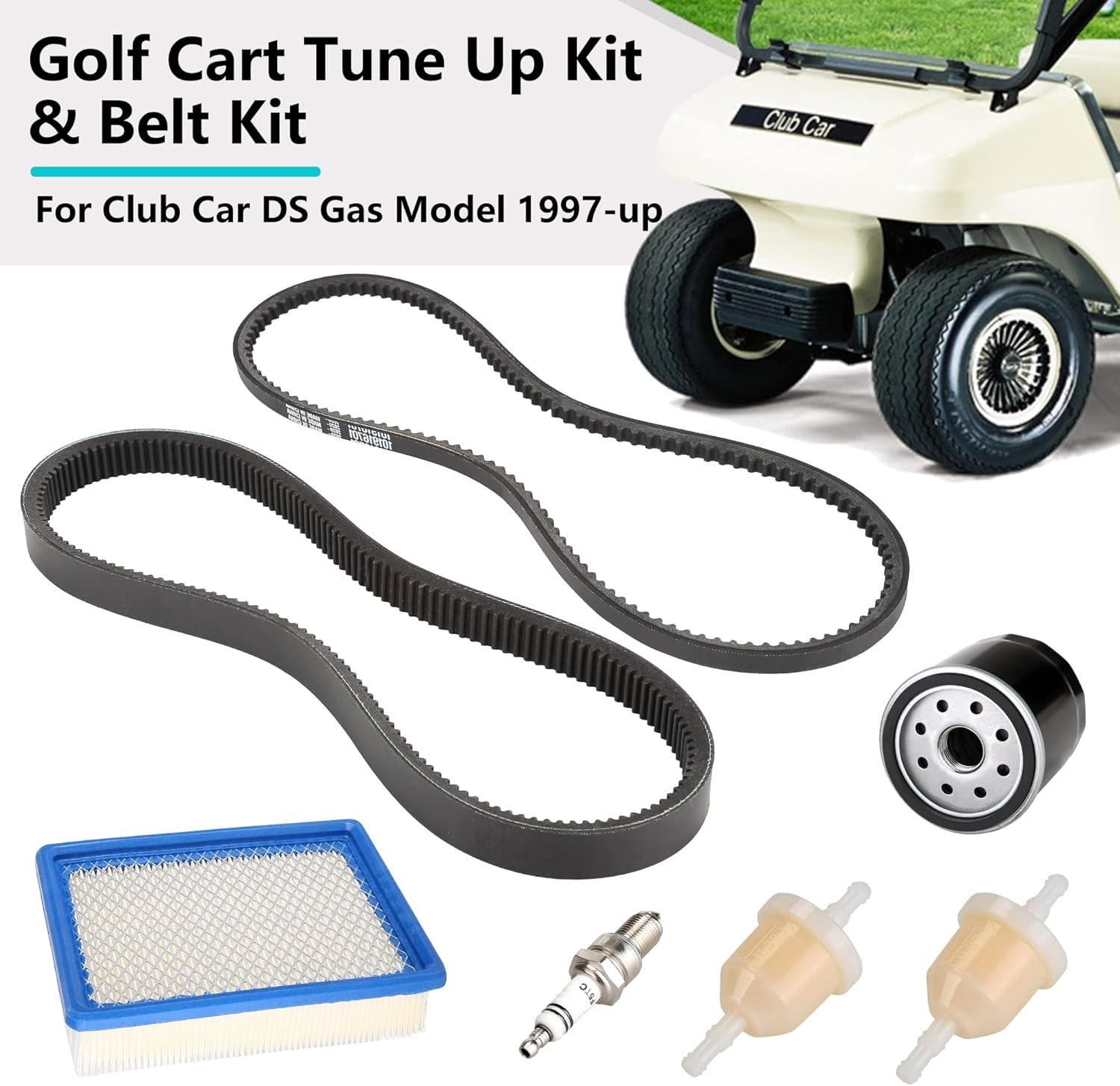 Golf Cart Tune up Kit Drive Belt & Starter Generator Belt for 1992-2004 Club Car