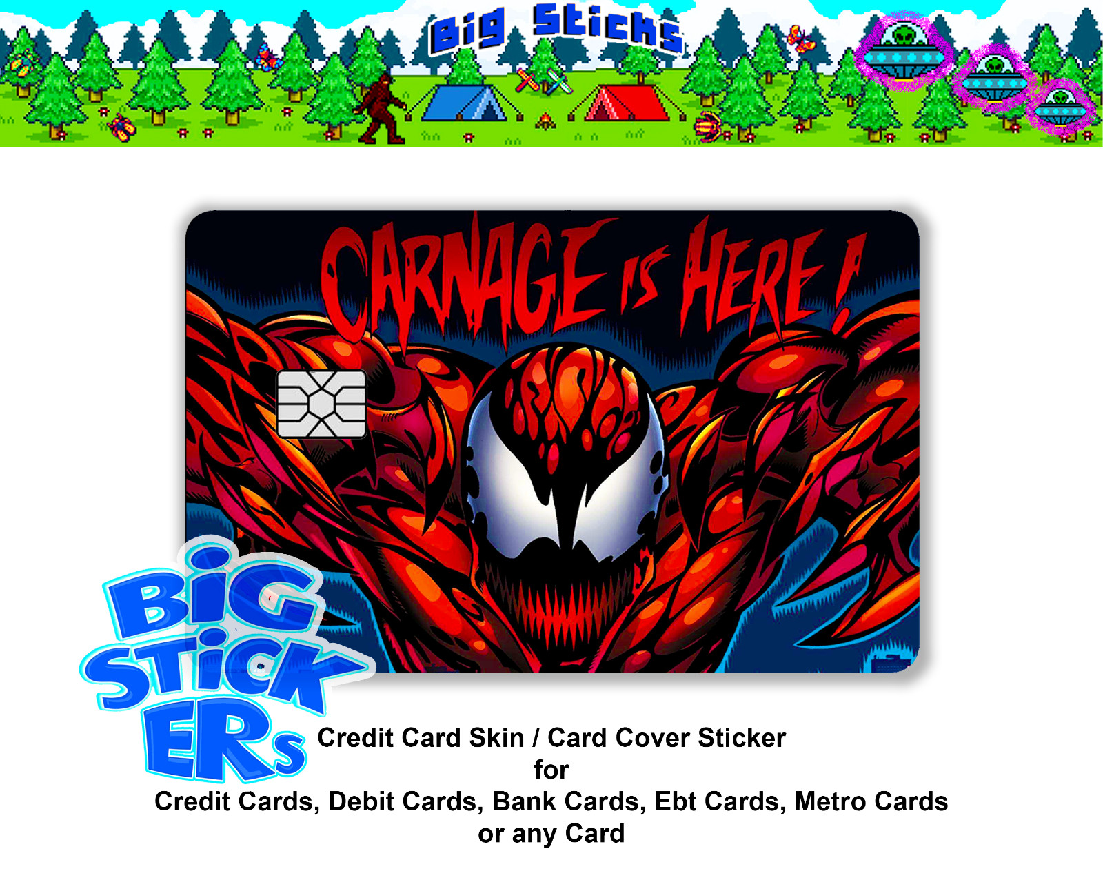 Carnage & Venom Credit Card Skin Cover SMART Sticker Skin Wrap Decal