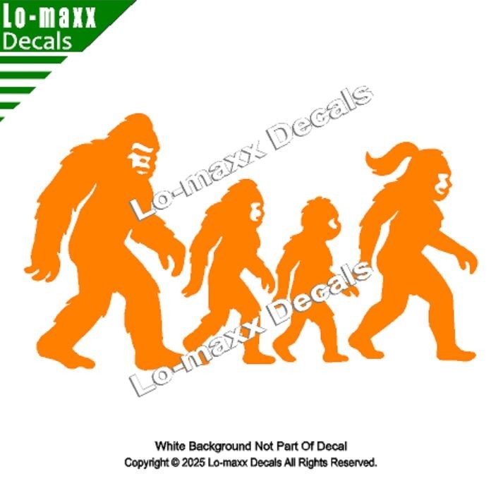 Bigfoot Sasquatch Family Vinyl Decal Die Cut Sticker for Car Truck SUV Window