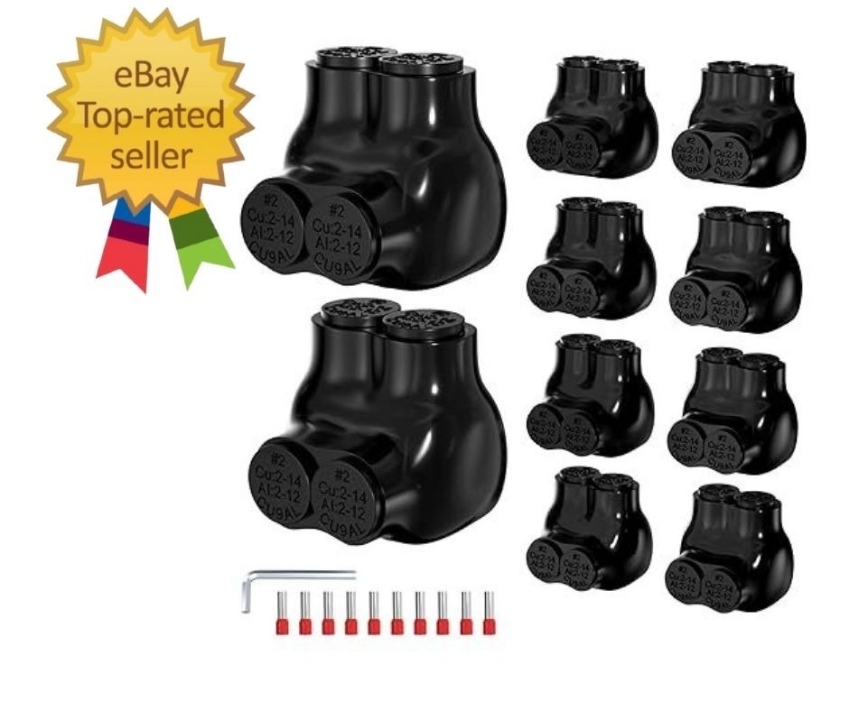 2 Port Insulated Multi Tap Connector 2-14AWG Aluminum to Copper Wire Connectors
