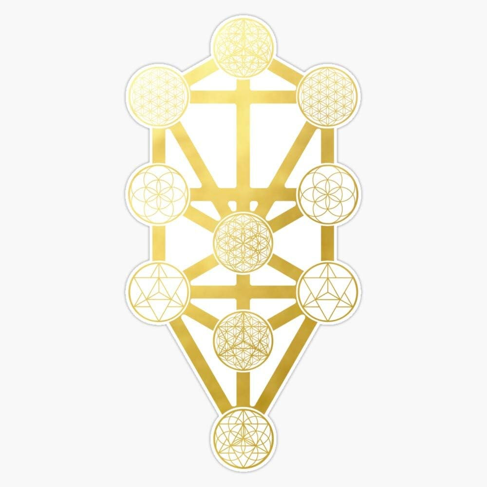 The Tree of Life Kabbalah Gold Sacred Geometry Judaism Protection Symbol Sticker