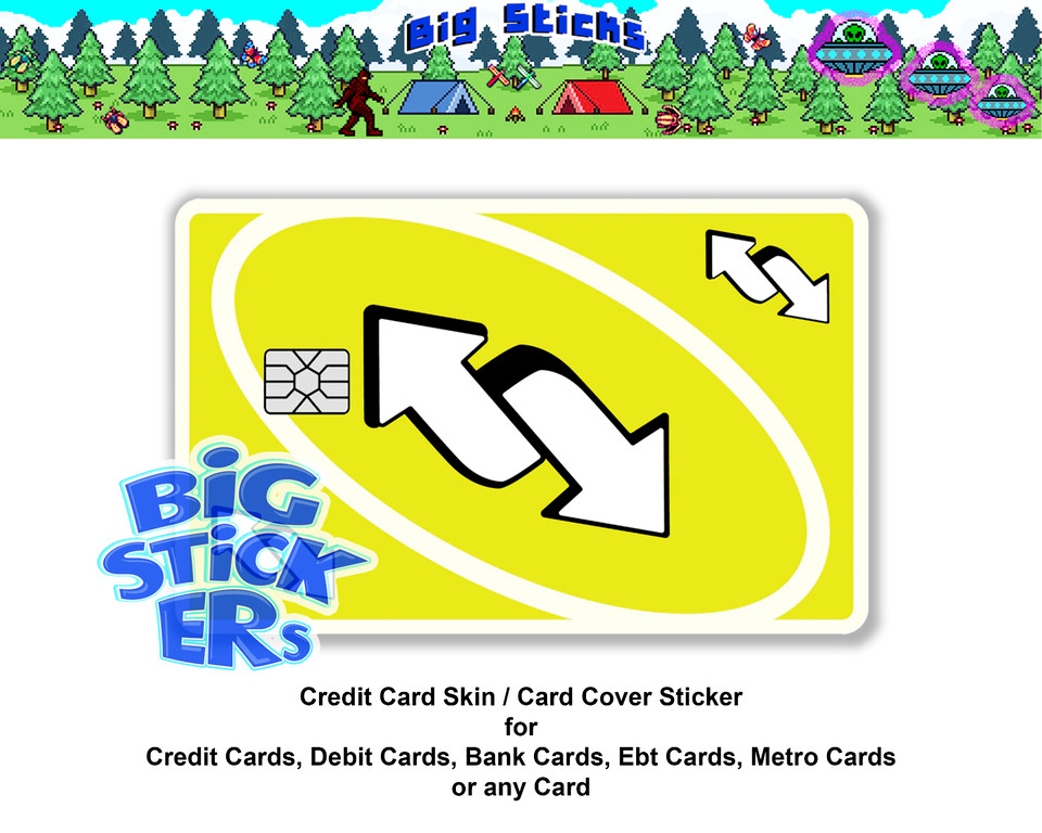 Uno Reverse/Draw 4 Card Credit Card SMART Sticker Skin Decal, Card Wrap