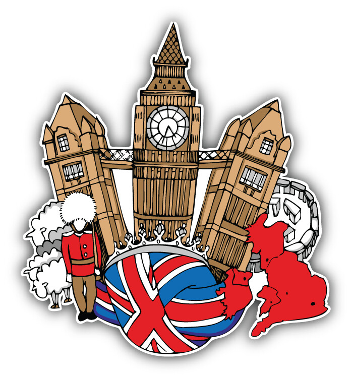 United Kingdom World Flag London Bridge Car Bumper Sticker Decal