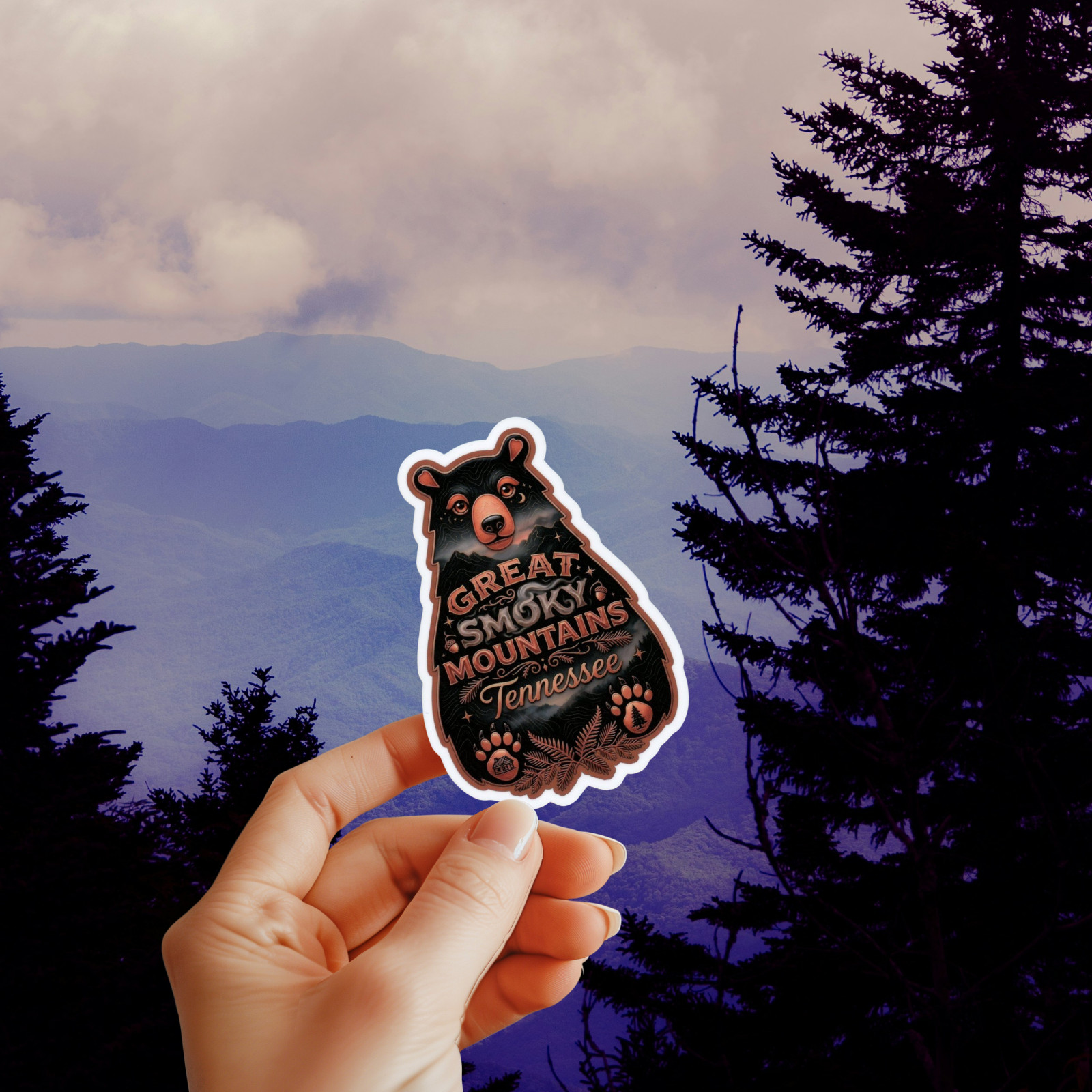 Great Smoky Mountains Vacation Sticker For Water Bottle, Laptop etc..