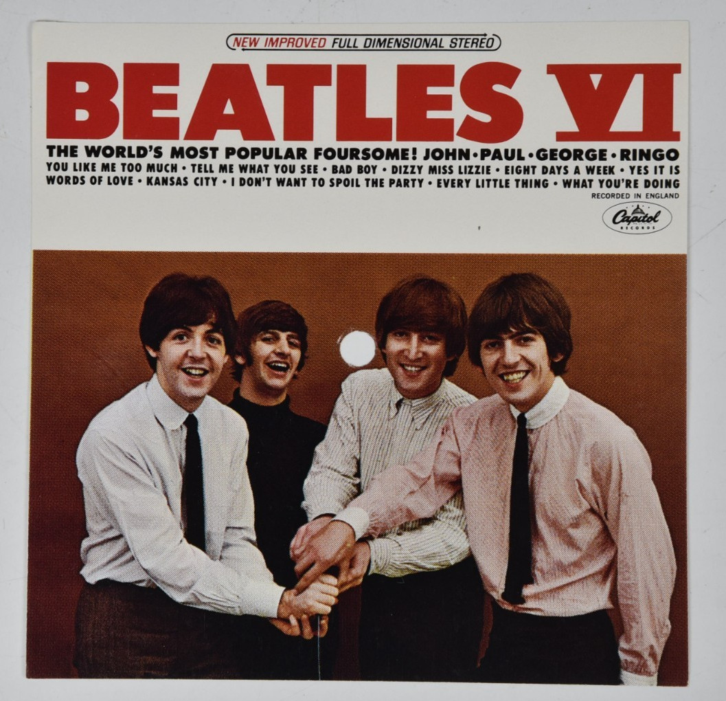 Vintage The Beatles VI Album Art 6" Art Print 45 Record Paper ONLY