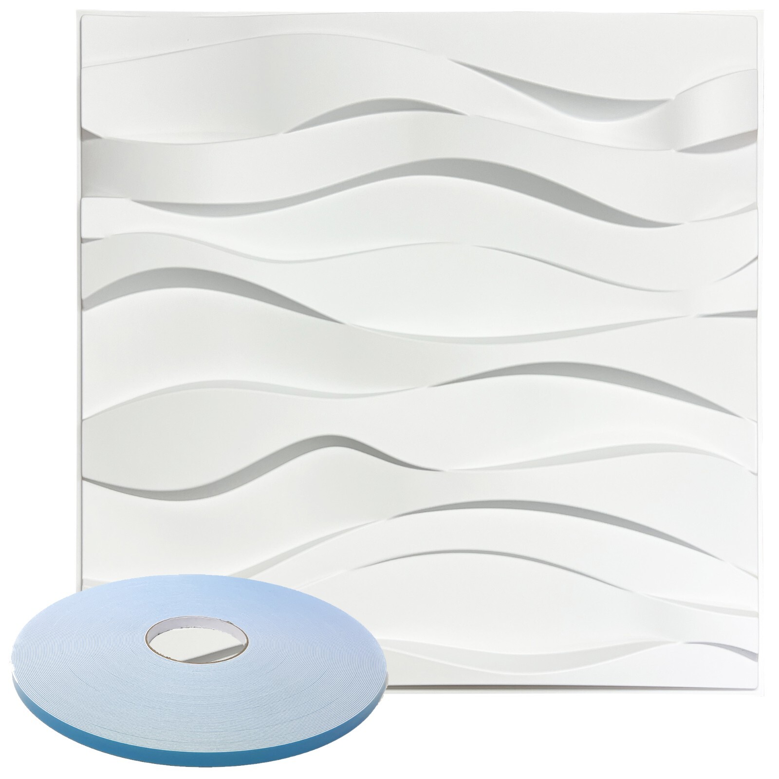 Star Textured Premium PVC 3d Wall Tile Panel 19.7" x 19.7" Pack of 12 White